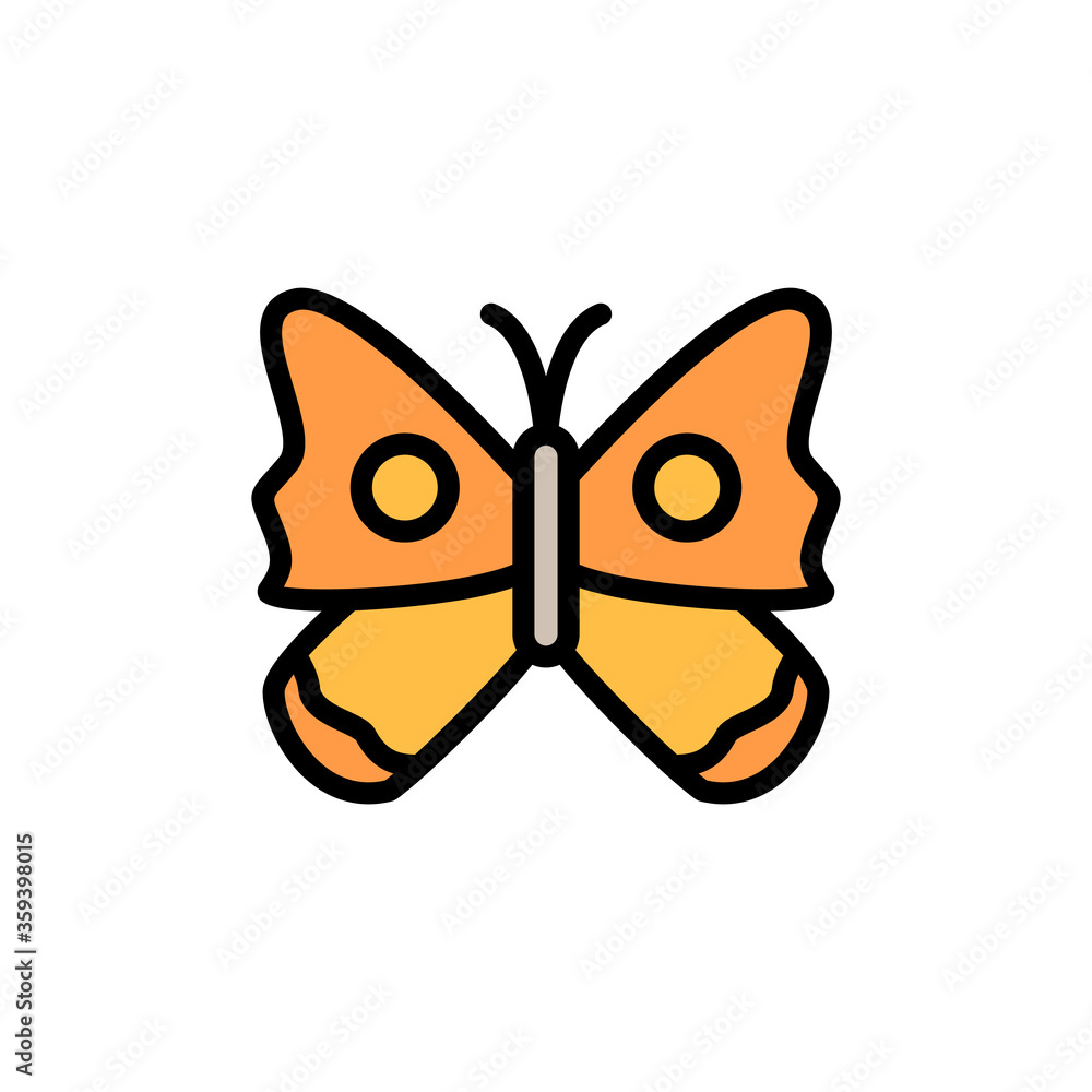 Poster butterfly, insect icon. simple color with outline vector elements of lepidoptera icons for ui and ux