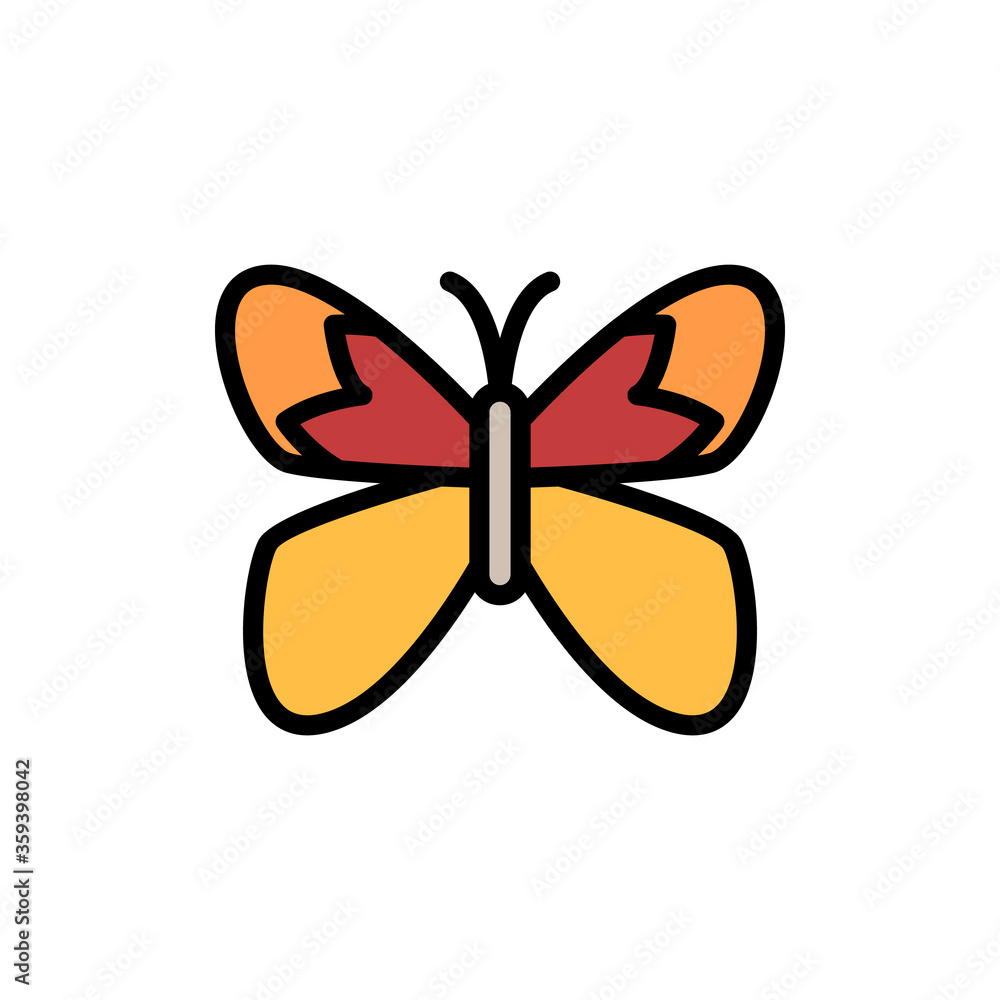 Poster butterfly, insect icon. simple color with outline vector elements of lepidoptera icons for ui and ux