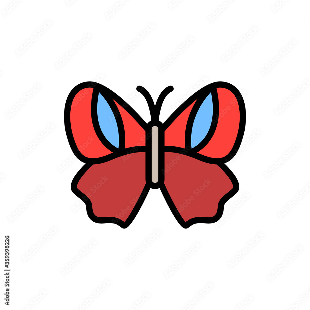 Sticker butterfly, insect icon. simple color with outline vector elements of lepidoptera icons for ui and ux