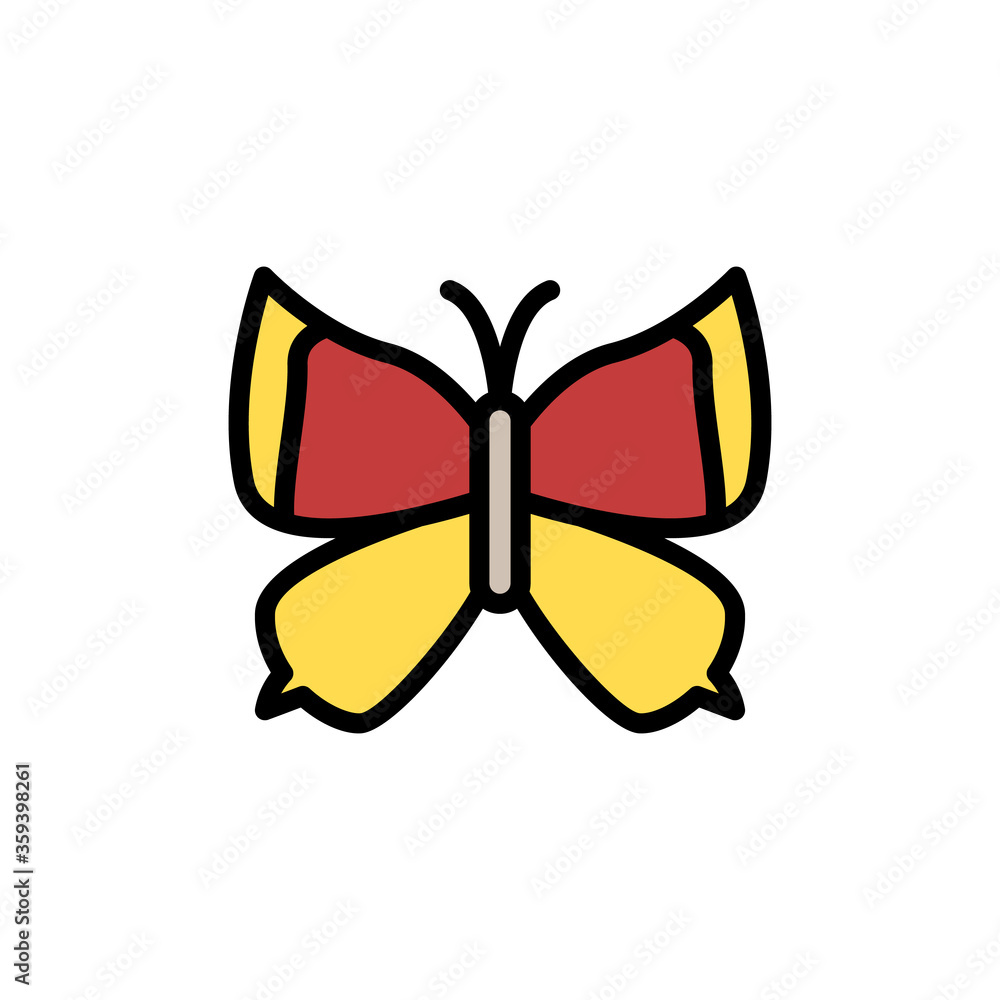 Poster butterfly, insect icon. simple color with outline vector elements of lepidoptera icons for ui and ux