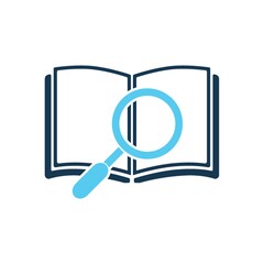 open book and magnifying glass