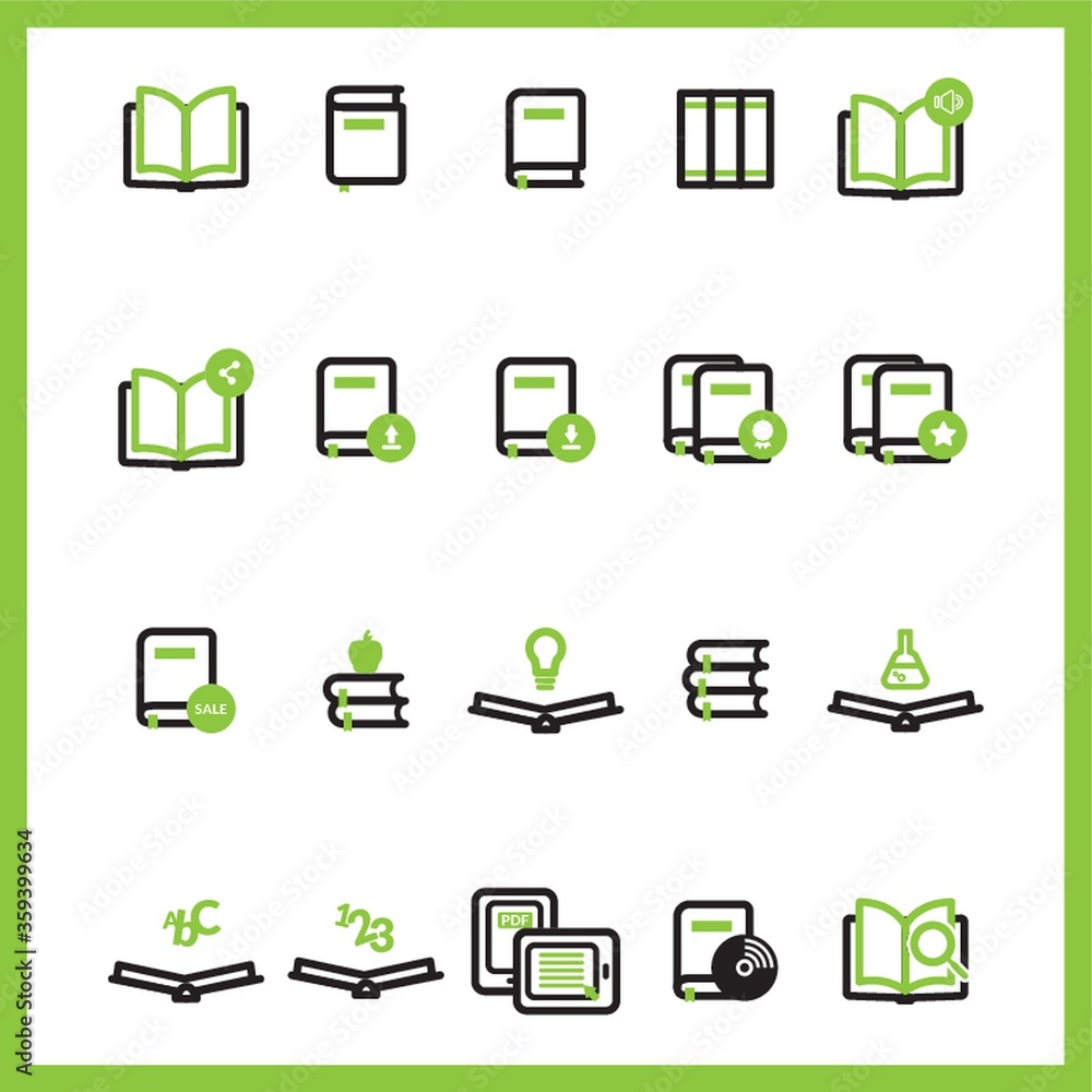 Poster book icon collection