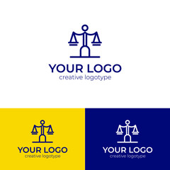 law and human lawyer logo design creative logotype vector template