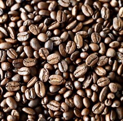 natural background coffee beans, close up. 