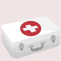 Image of a white first aid kit. Vector image, eps 10