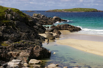 Fototapeta na wymiar The beautiful Mealasta beach on the Isle of Lewis, Scotland, UK.