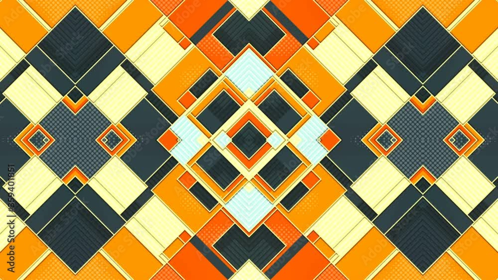 Poster seamless and colorful 3d motion graphics. kaleidoscopic loop animation. 4k, uhd