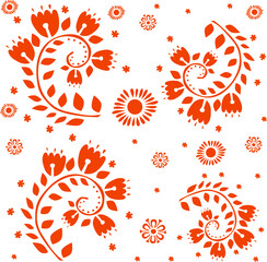 Drawn floral texture. Ornament flora