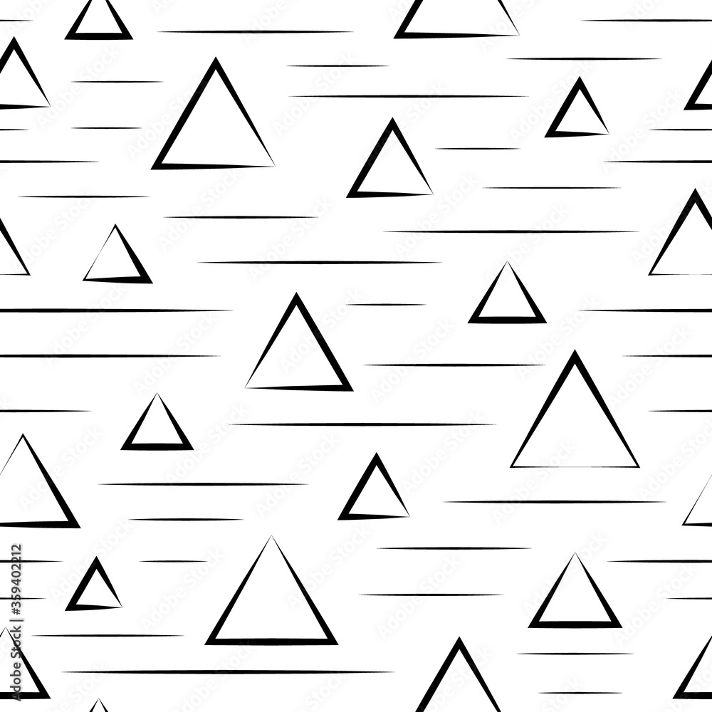 Poster abstract geometric seamless pattern. black and white background. simple graphic texture. repeating g