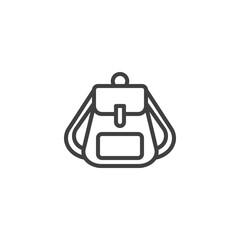 Hiking bag line icon. linear style sign for mobile concept and web design. Backpack, rucksack outline vector icon. Symbol, logo illustration. Vector graphics