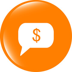 web icon cloud with dollars sign . Trendy flat style sign isolated on white background