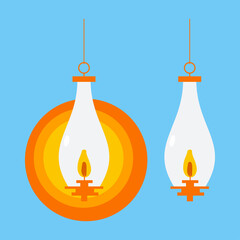 Gas lamp vector cartoon illustration isolated on background.