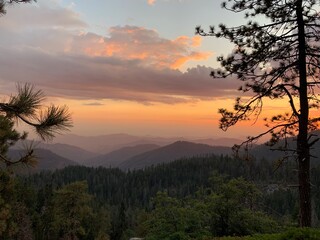 sunset in the mountains, California
