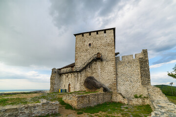 Vrsac, Serbia - June 04, 2020: Vrsac fortress in Serbia. Landmark architecture on Vojvodina district. Vrsac Castle formerly known as "Vrsac Tower" is a medieval fortress.