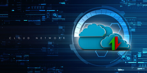 
3d illustration uploading downloading arrow