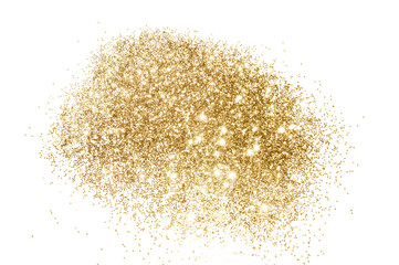 Background with gold glitter on white background for your design