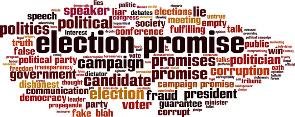 Election promise word cloud