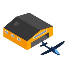 Glider plane icon. Isometric illustration of glider plane vector icon for web