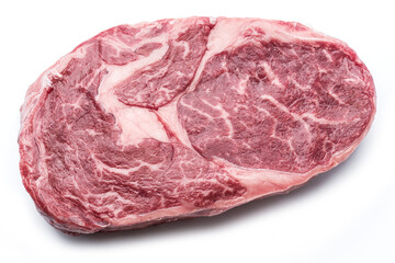 Raw Ribeye steak or beef steak isolated on white background.