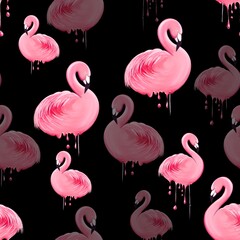 seamless pattern with pink flamingos. Design for fabric, packaging, wallpaper, textile 