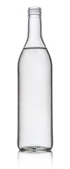 Bottle of vodka or gin, chilled alcohol drink, on white background. Clipping path.