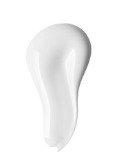 White cosmetic cream smear isolated on white. Skincare product macro. BB cream texture