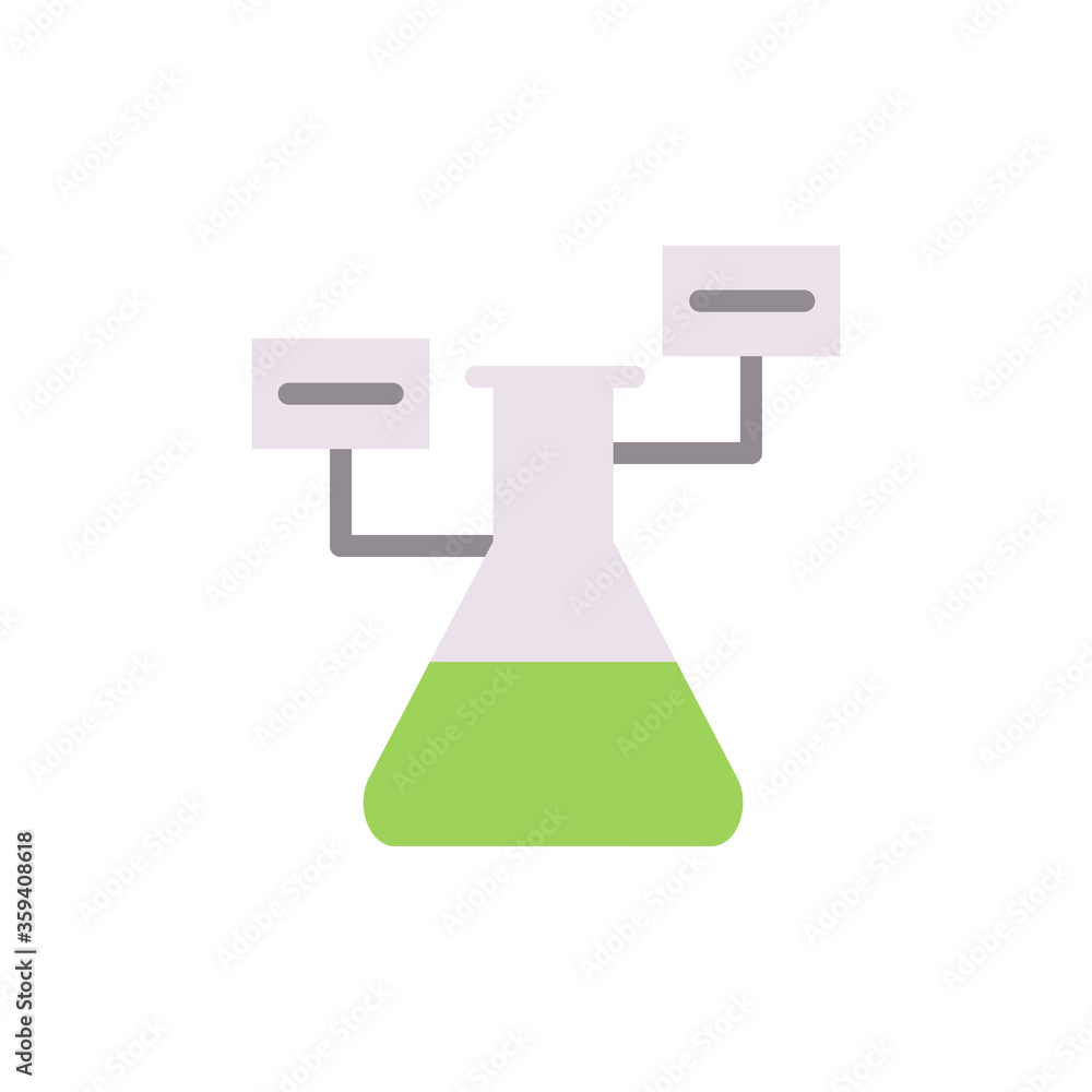 Poster flask, analysis icon. simple line, outline vector elements of stinks icons for ui and ux, website or