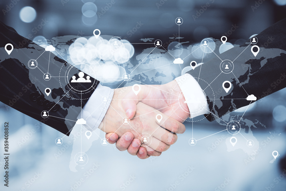 Poster Handshake with global social network interface