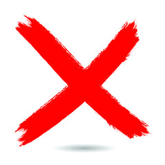 Obraz premium X Marks .Two Red Crossed Vector Brush Strokes. Rejected sign in grunge style.