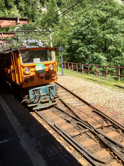 Naklejka premium Scenery along the railway in Kurobe Gorge