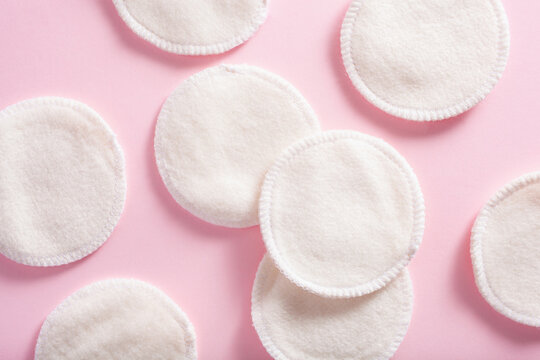 zero waste eco friendly hygiene bathroom concept. reusable washable cotton pads