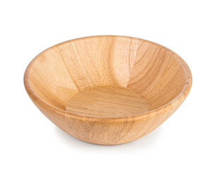 wooden bowl on white background
