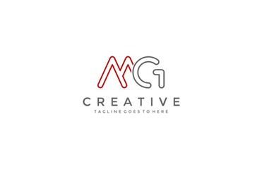 MG Letter Modern Techno Sci fi Logo Design