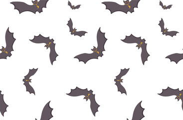 Vector pattern of the symbols of the occult. The texture of the bats. Print on factory textiles isolated on a white background.