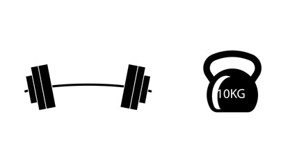 Dumbbell for gym icon , black sign design