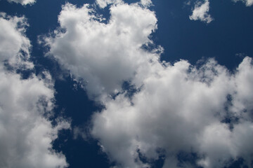 Volumetric clouds over the village of Russia