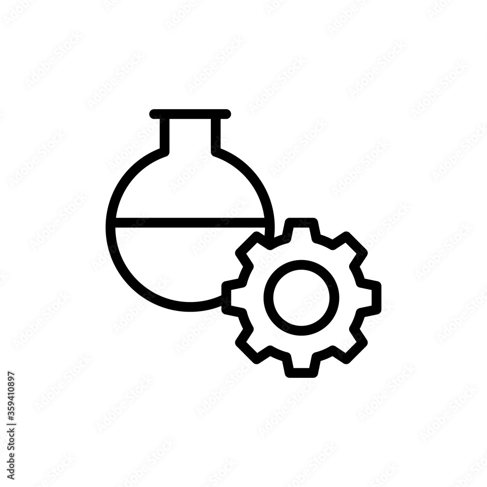 Aufkleber flask, gear icon. simple color vector elements of stinks icons for ui and ux, website or mobile appl