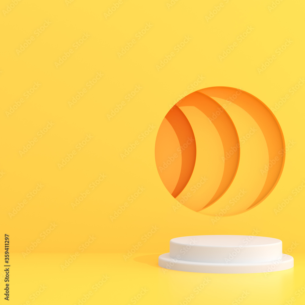 Fototapete Abstract geometry mock up of podium in minimal style. 3D rendering.