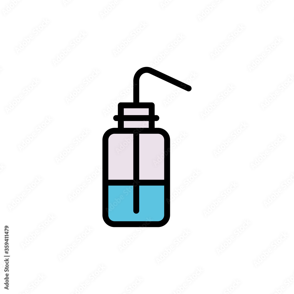 Poster flask, chemistry icon. simple color with outline vector elements of stinks icons for ui and ux, webs