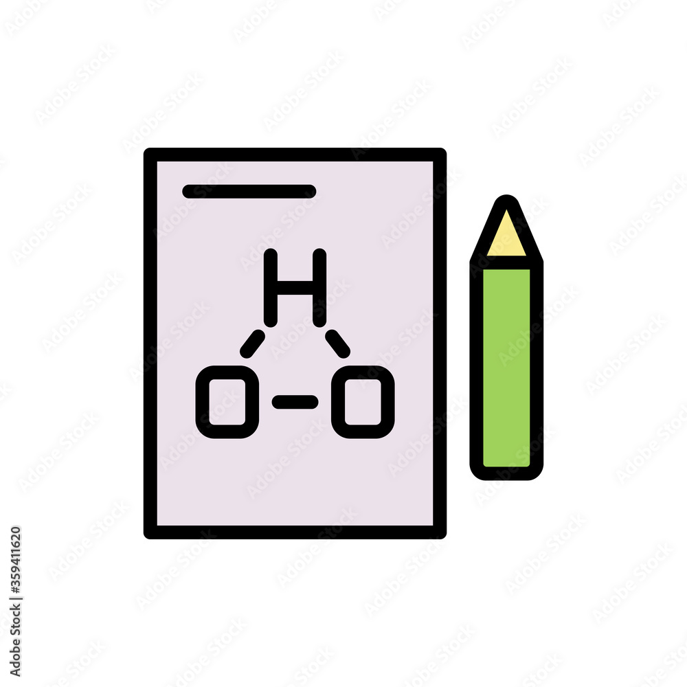 Poster paper, pencil, chemistry element icon. simple color with outline vector elements of stinks icons for