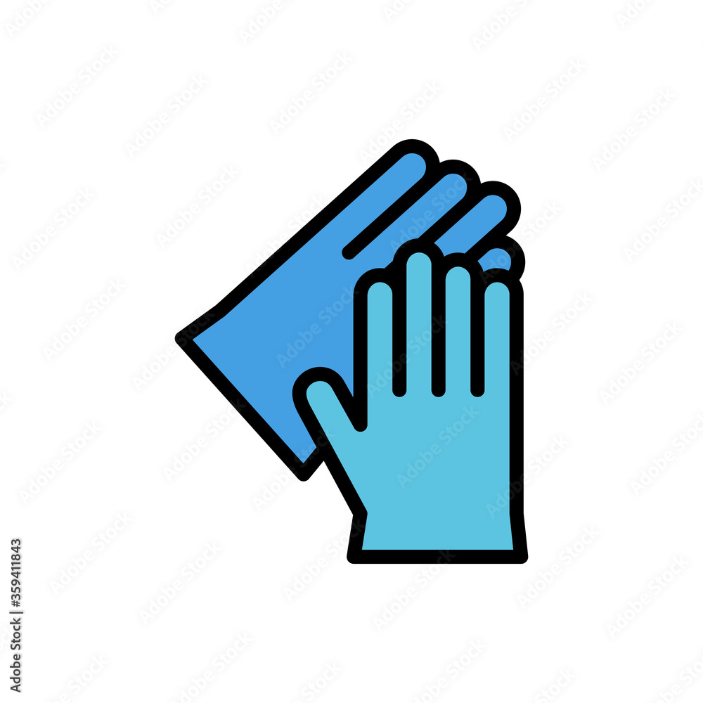 Poster glove, chemistry icon. simple color with outline vector elements of stinks icons for ui and ux, webs