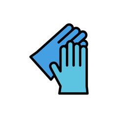 Obraz premium Glove, chemistry icon. Simple color with outline vector elements of stinks icons for ui and ux, website or mobile application