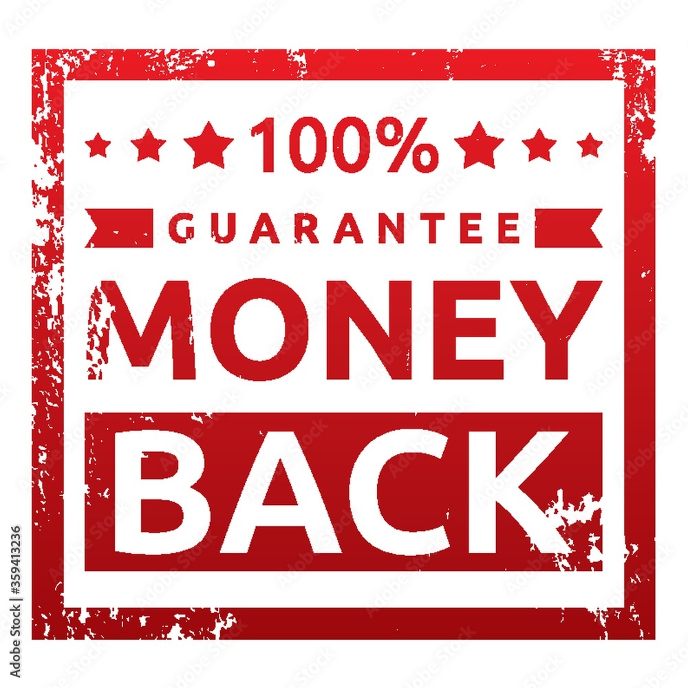 Wall mural money back guarantee label