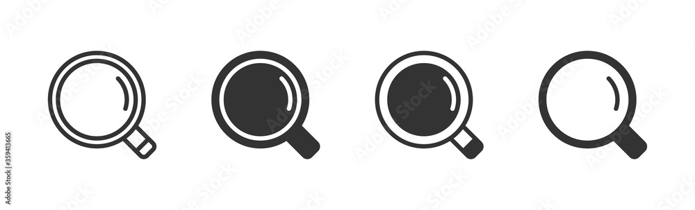 Poster Search icons in four different versions in a flat design