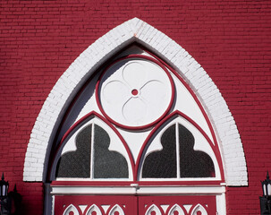 A window of a church.