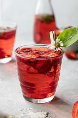 Sugar free strawberry lemonade with basil