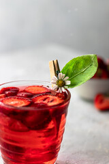 Sugar free strawberry lemonade with basil