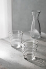 Glasses and jar for lemonade 