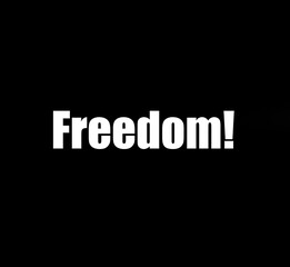 Fototapeta premium Freedom. Inspirational quote in white letters with black background, racism concept blm