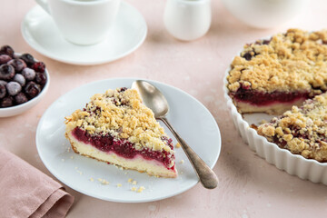 ricotta, berry and streusel tart